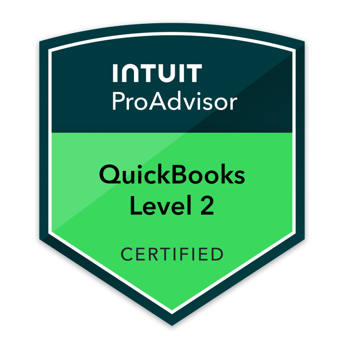 Intuit ProAdvisor QuickBooks Level 2 Certified badge